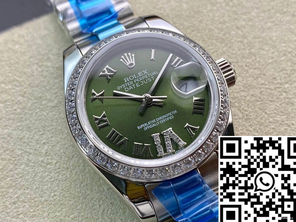 Factory Diamond-set BP Dial Rolex 28MM Green Datejust 0425